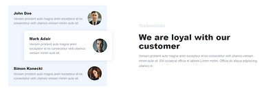 Beautiful Testimonials | ReadymadeUI component pre build element readymadeui tailwindcss ui web webdesign