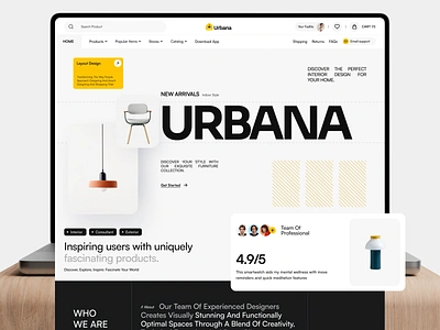 Urbana - Furniture eCommerce ecommerce elementor estate framer furniture interior landing online page property real shop template theme ui urban webflow website wordpress