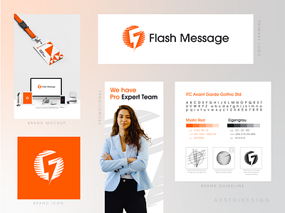 Flash Message | Web Design & Development | Logo Design agency brand brand design branding company creative design flat graphic design it firm it logo logo logo design logos minimal tech logo unique web logo