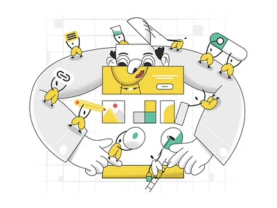 Building a Website character design design illustration product ui vector webdesign