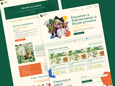 Webdesign for Education Alimentation Ecole children colors flat food garden kid school ui webdesign