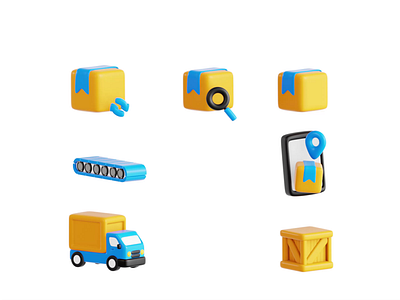 Logistic Icon 3D Animation 3d 3d animation 3d asset 3d element 3d icon 3d illustration blender box delivery distribution logistic logistics package pickup shipment shipping warehouse