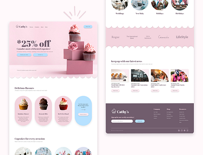 Cathy's | Fictional Landing Page Concept cupcake website cupcakes cute home page landing page landingpage pink ui ui design uidesign user interface design web design webdesign website