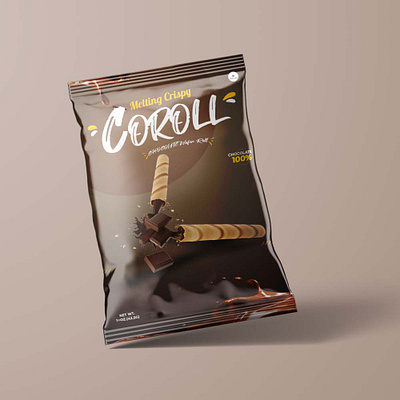 Wafer Roll Packaging Design branding chocolate company design label packaging produt snack visual wafer