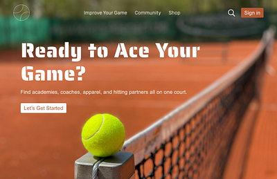 Tennis Webpage Idea design static static image ui website