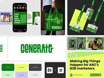 Branding for ANZ's community for B2B Marketers australia b2b brand awareness brand identity branding design events graphic design green logo marketing people small business social social media sponsored ad startup style guide ui vector