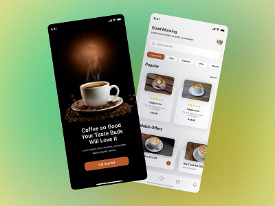 Coffee Order App coffee app design coffee app ui design coffee order app coffee shop minimal modern starbuks ui ui interface ux