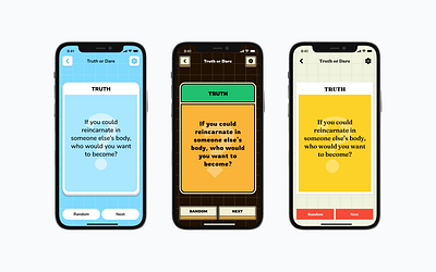 Truth or Dare mobile app ui