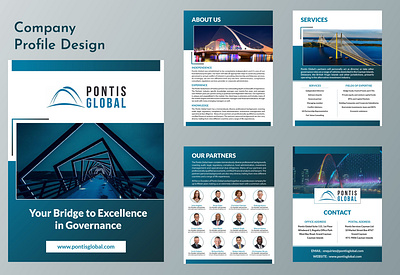 Company Profile Design bifold branding brochure graphic design logo print profile design trifold