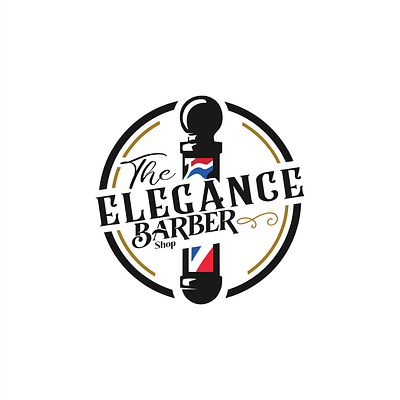 The Elegance Barber Shop branding graphic design logo