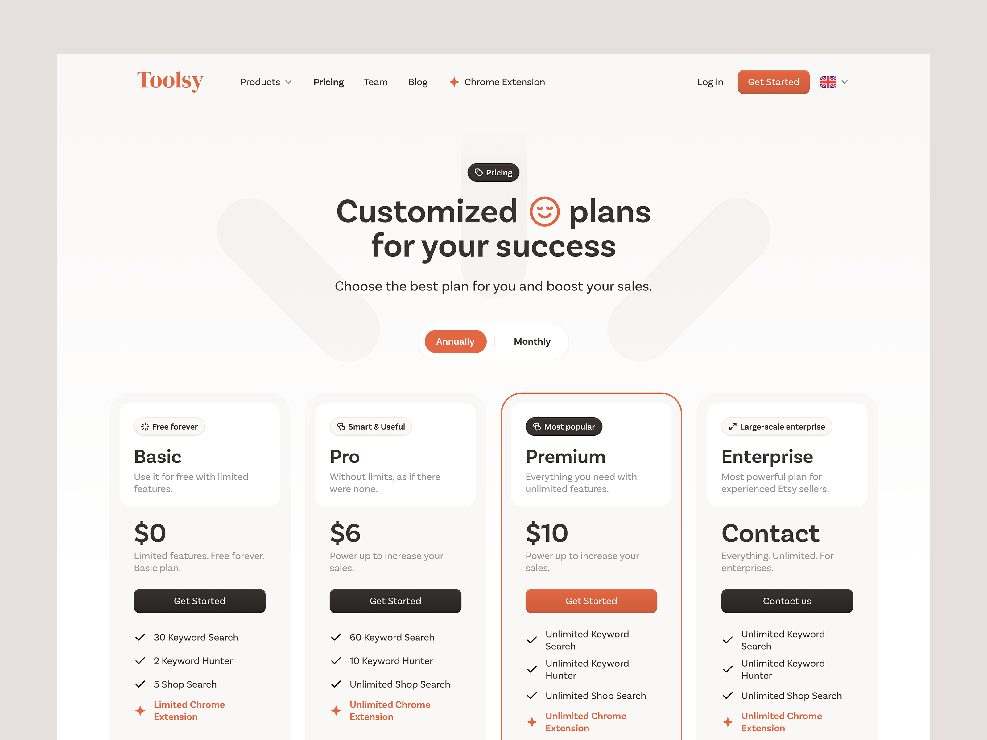 Toolsy: Pricing Page app button dashboard design header interface landing page premium price pricing pro topbar ui ux website