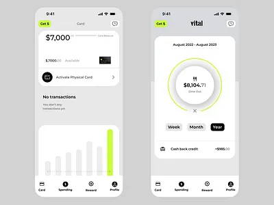 Card iOS app design ui