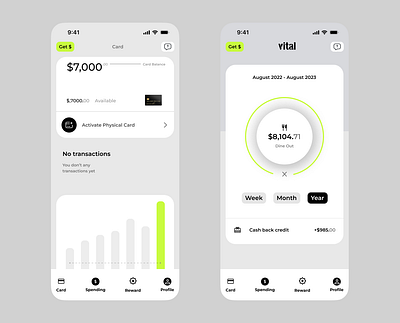 Card iOS app design ui