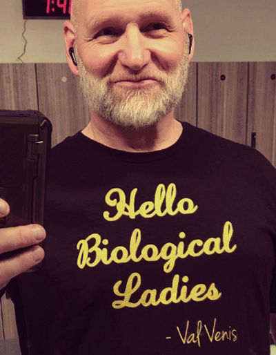 Val Venis Hello Biological Ladies Shirt design illustration