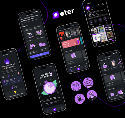 Oter - The Microbook App branding character design graphic design illustration mascot social media ui visual identity