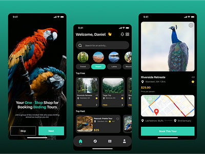 Bird Tour Booking App bird tour booking app graphic design research uidesign unexperience ux