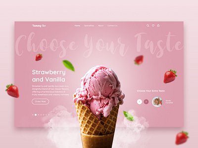 Yummy Ice Cream - Website UI Design branding digital design figma figma landing page figma ui design graphic design logo psd responsive web design ui uiux design user experience ux research web design web development wordpress wordpress development wordpress plugins wordpress themes xd