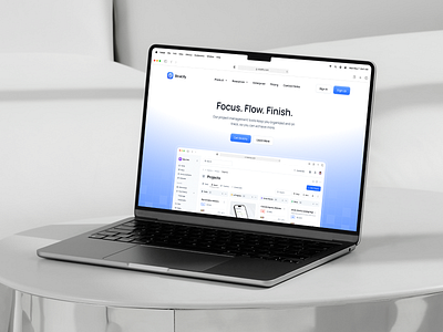 Stratify - Saas Landing Page ai animation design interface landing page minimalist modern productivity project project management saas saas design startup task task management ui uiux ux web app web design