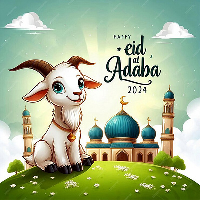 HAppY EID Day 2024 3d animation graphic design