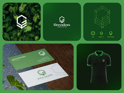 Green Lens Branding design business logo