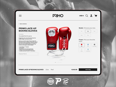 Product Showcase — Primo Lace-up Boxing Gloves 🥊 primofightwear productshowcase uiconcept