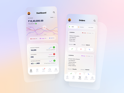 Food Delivery clean dashboard delivery ios minimal saas ui ux