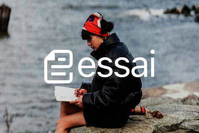 Essai - Logo and Visual Identity Design ai artificial intelligence branding document essay letter e lettermark logo modern paper program software ui visual identity