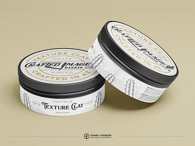 Crafted Image Barber Co. barber barbershop branding label logo package pomade product