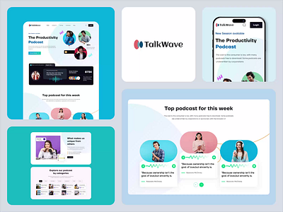 Talkwave Podcast web ui animationui episodelist homepage landing page podcastcoverart podcastui productdesign productivitypodcast transcripts uianimation userfriendly videography web design website design