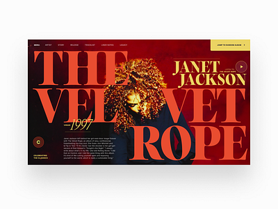 CTC#009 - The Velvet Rope design hero section music typography ui webdesign