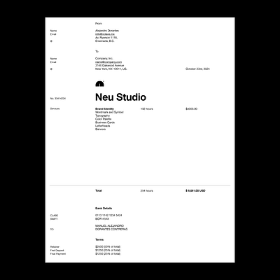 Oficina Neue™️ Invoice Template for Pages apple download editorial estimate helvetica invoice minimal minimalistic modern pages quote template typography