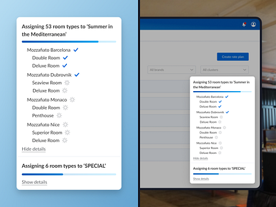 SiteMinder Activity Progress bar blue business clean enterprise gradient hotel indicator loading mockup progress ticks ui user experience ux