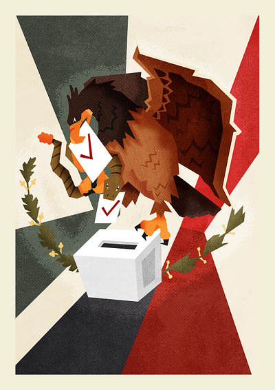 Elections in Mexico design editorial illustration logo mexico minimalist texture vector