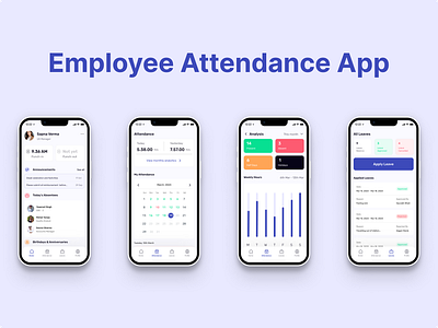 Attendance App Design: User Interface app design employee hr ui user interface