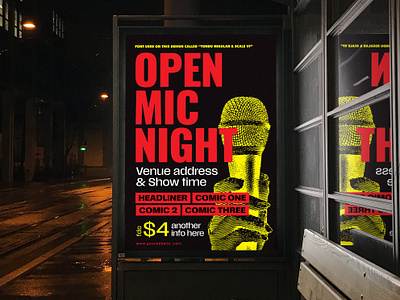 Open Mic Poster for Comedy Club comedy comedy club event mic open open mic poster show stand up stand up comedy standup