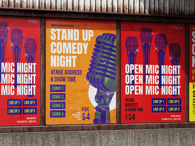 Stand Up Comedy Show and Open Mic Night Poster Design cafe comedy comedy cafe comedy night graphic design layout night nyc open mic open mic poster poster promotion stand up stand up comedy poster stand up show