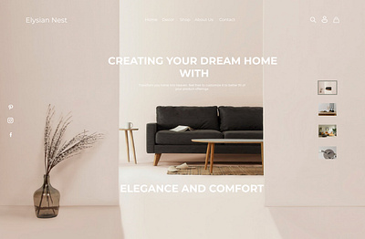 Elysian Nest | Website design decoration desgning graphic design home home decor ui ux webvdesign