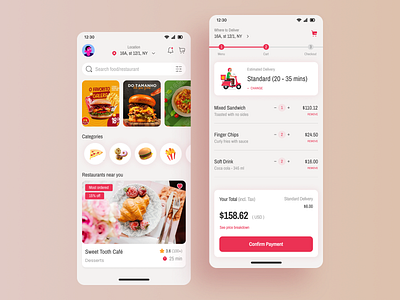 Restaurant Food Delivery App - DoorDash cart cart ui checkout checkout page checkout ui delivery delivery app delivery app design door dash app ui doordash fast delivery food app food app design food delivery app food order app food order app ui mobile app design order app ui restaurant restaurant app