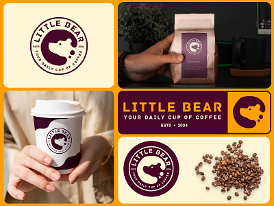 Little bear alex seciu bear bear logo branding coffee coffee logo logo design logo designer