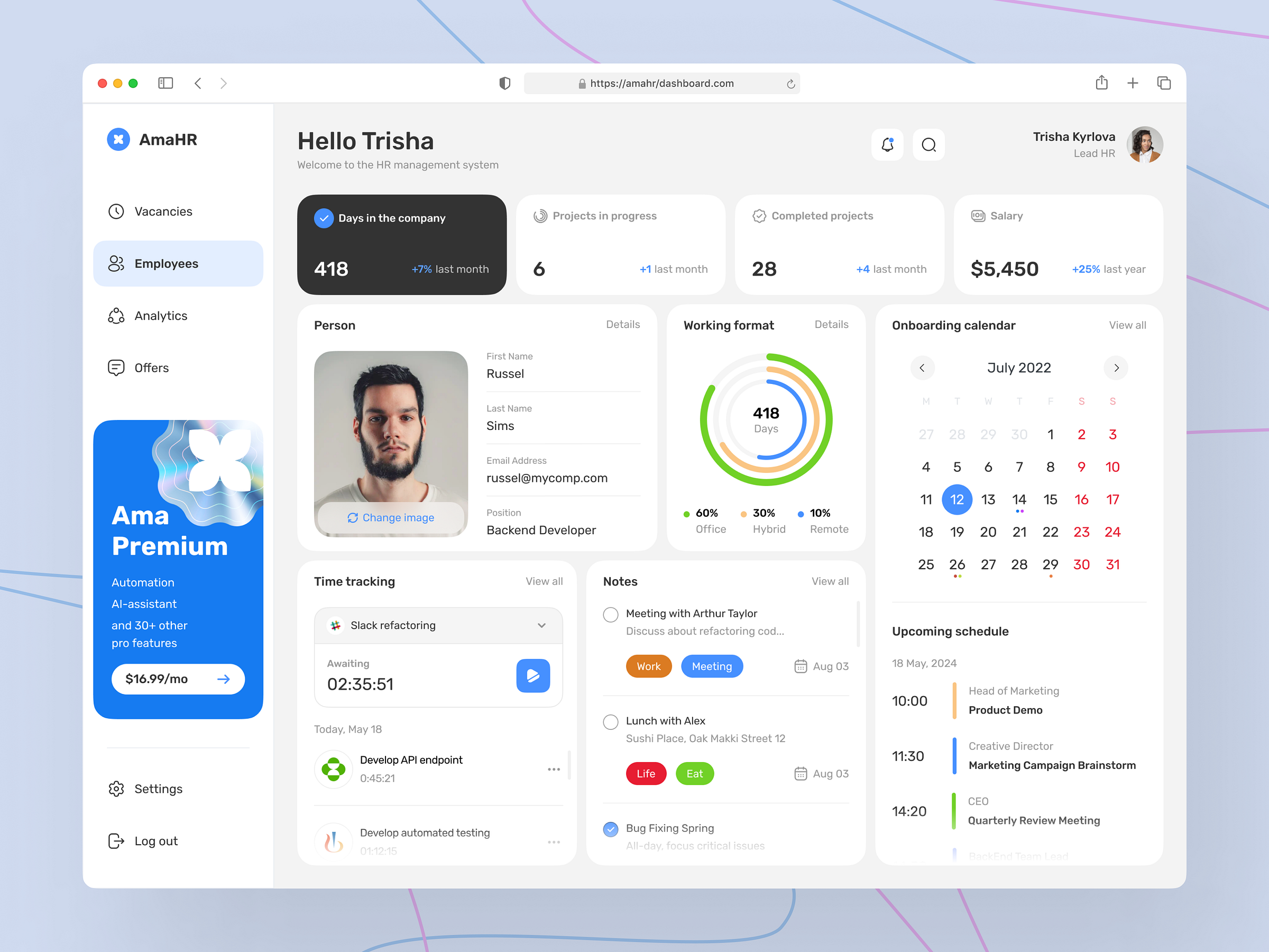 HR Web App by Ronas IT | UI/UX Team on Dribbble