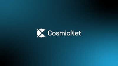 CosmicNet Logo Design v2 app bold branding cosmic design flat gradient logo minimalist network professional saas simple software tech technology techy