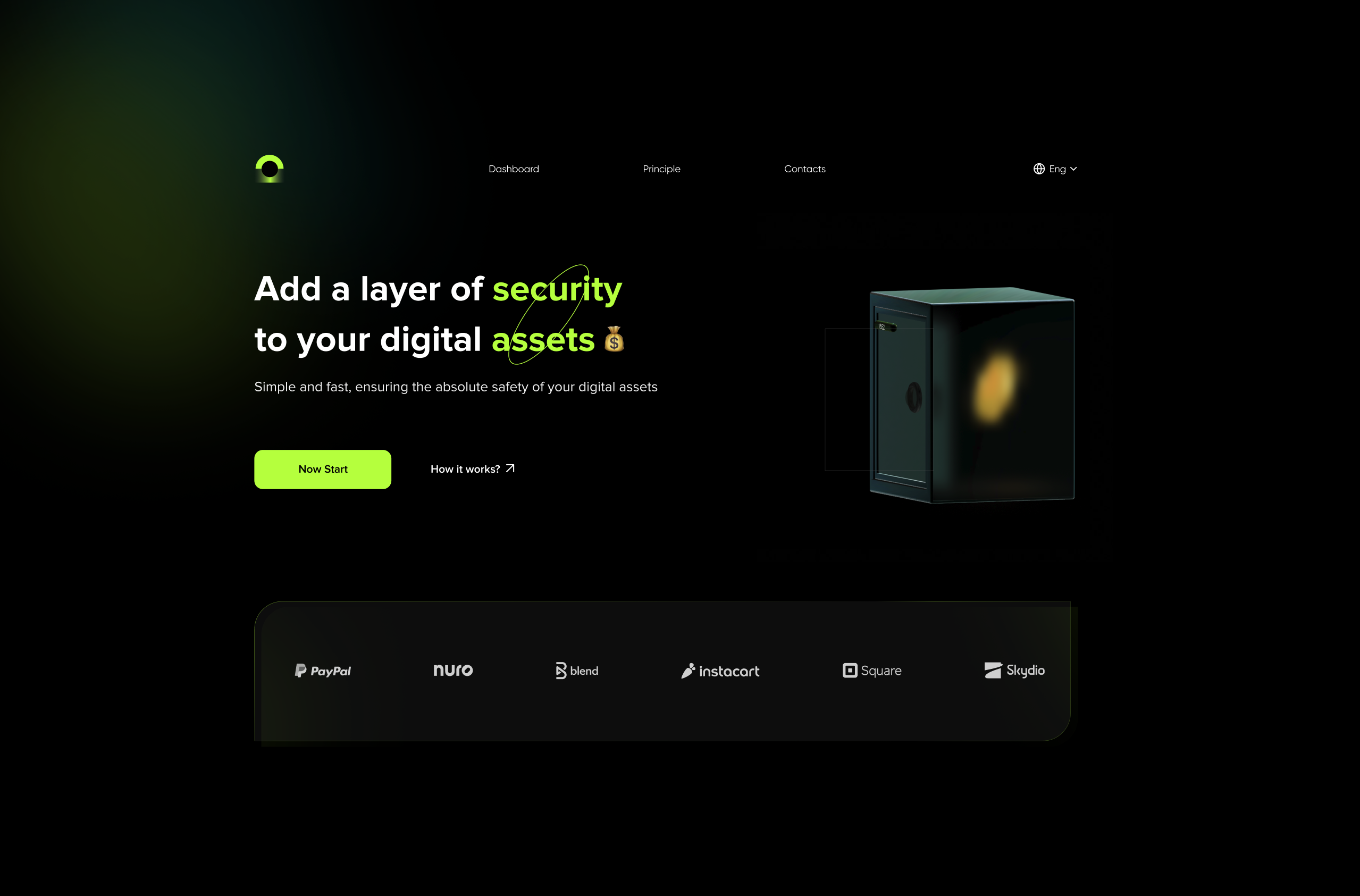 Safe Box - Landing Page animation crypto effect landing page ui web3 website