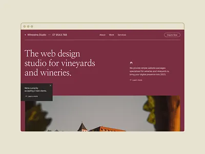 Wine Vineyard Agency Website Template agency desktop minimal niche red simple studio vin vineyard webflow website wine winery
