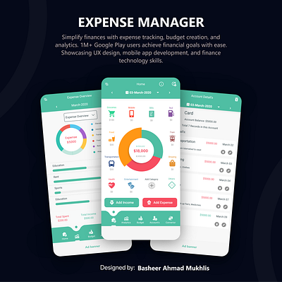 Expense Manager: Simplifying Your Finances amount app design app ui design bank expense manager expense tracker fianance figma finance manager manager mobile app design money spending tracker ui ui design