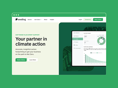 Seedling.earth Homepage carbon carbon footprinting climate action climate change desktop green homepage net zero saas web website