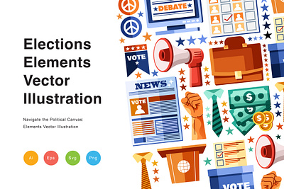 Elections Elements Vector Illustration paper