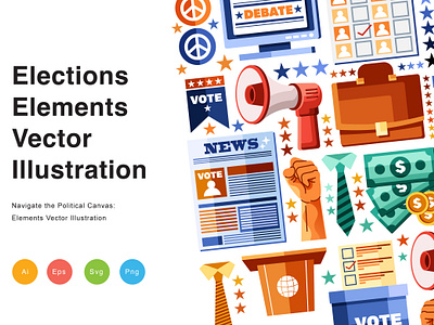 Elections Elements Vector Illustration paper