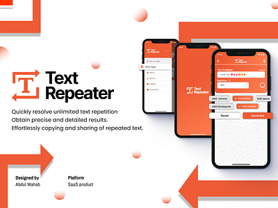 Text Repeater UI/UX Case Study 3d animation app app design brand branding case study design flat graphic design logo portifillo poster research text text repeater ui ux vector work