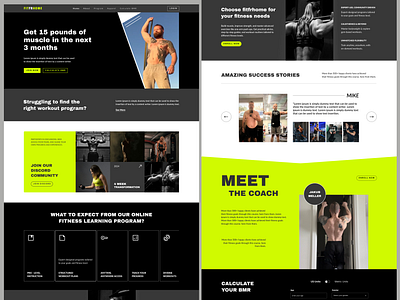 Fitfrhome, an at-home fitness program athlete branding coach design excercise fit fitness graphic design gym healthy lifestyle landing page muscle online fitness saas sport startup training webdesign website workout