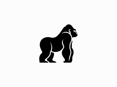 Gorilla Logo animal ape branding design emblem gorilla icon identity illustration logo mark mascot nature negative space simple sports strong symbol vector wildlife